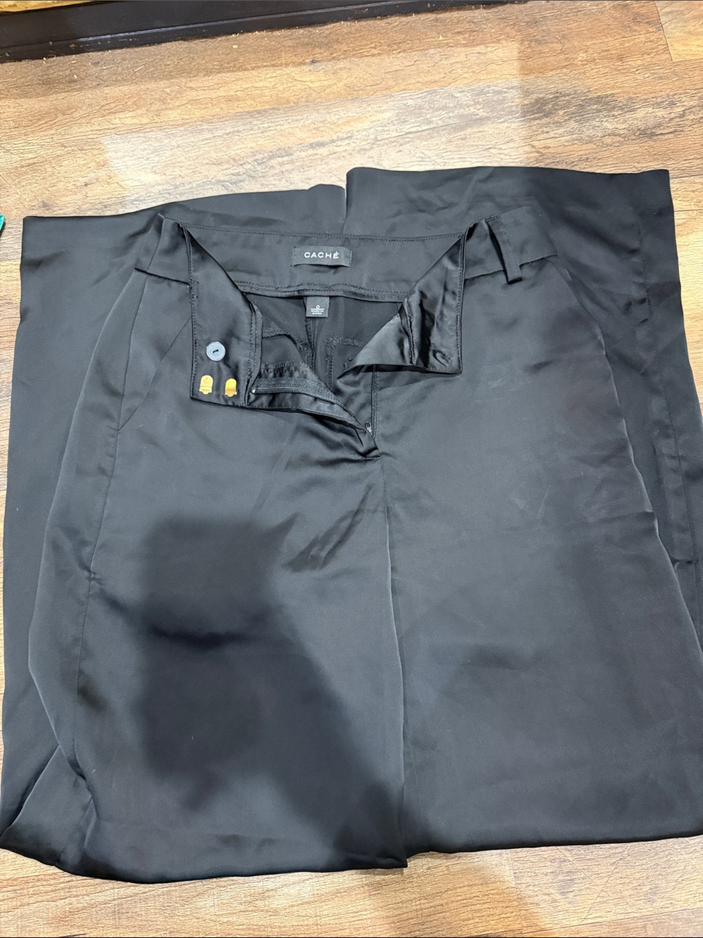 Cache Black Wide-Leg Dress Pants